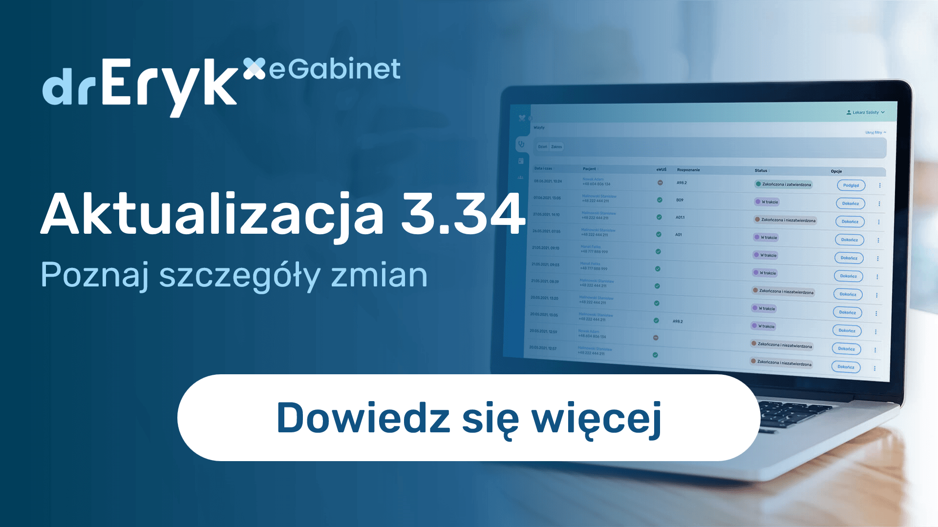 Aktualizacja 3.34 drEryk eGabinet dostępna